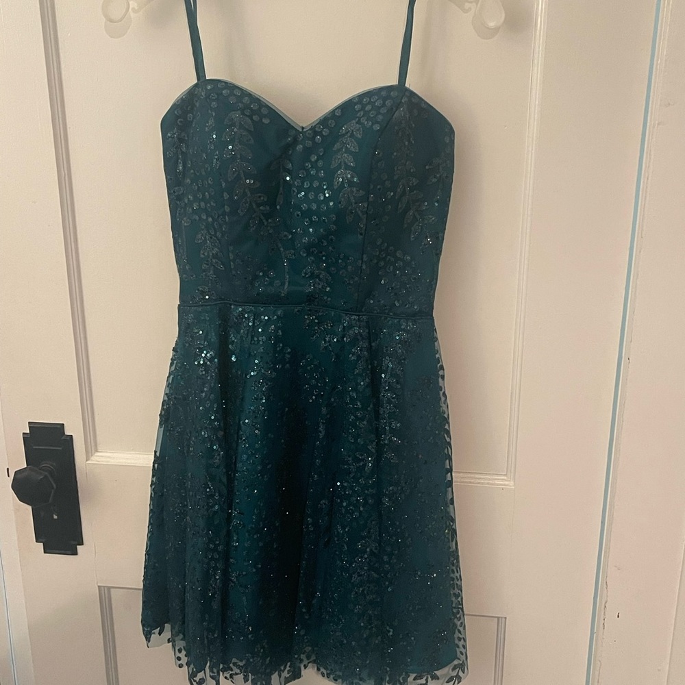 Blondie nights, sparkly sequined, green party dress. Size 1